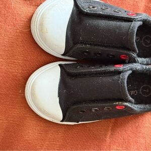 Cat & Jack Black and White Sneakers Slip-On Canvas